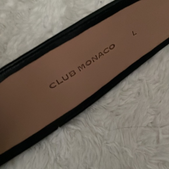 Club monaco Black Leather Belt In Size L - Picture 2 of 2